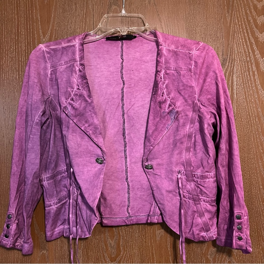 FREE Yest purple cropped jacket with tie closure